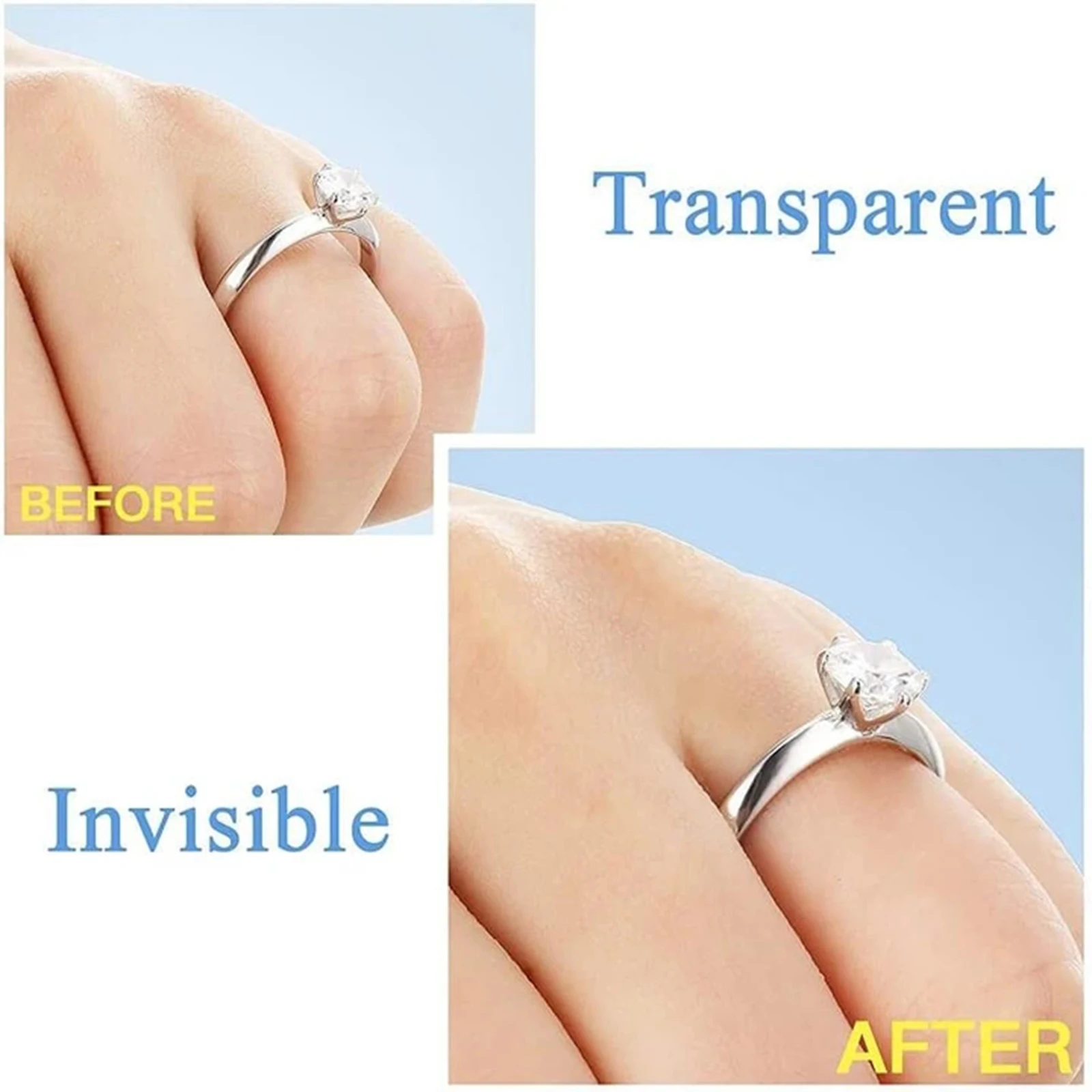 

1/2/5Set Ring Re-sizer 8 Sizes Transparent Re-sizer for Prevents Ring From Sliding Off AC889