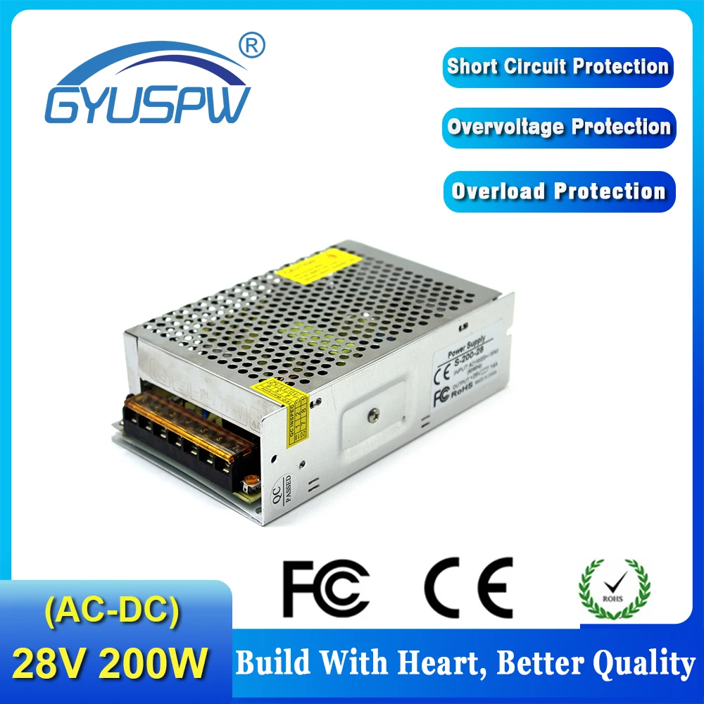 Регулируемый источник питания DC28V 7.1A 200W светодиодный трансформатор драйвера 110V
