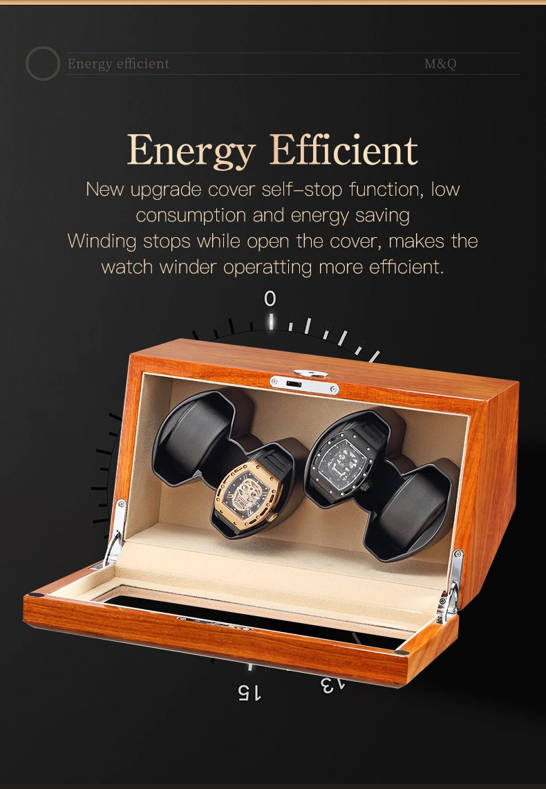 

Wooden Mechanical Watch Winder Motor Shaker Double Watch Winding Box Holder Display Jewelry Storage Organizer