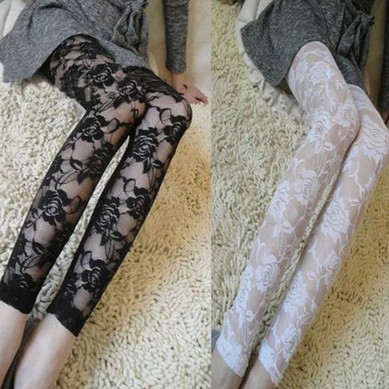 Фото 1pc Lace Legging Summer SexyThin Full Ankle length Leggings Legings Floral Hollow Out Hot Sale Женская одежда 1pc Lace Legging Summer SexyThin Full Ankle length Leggings Legings Floral Hollow Out Hot Sale Женская одежда
