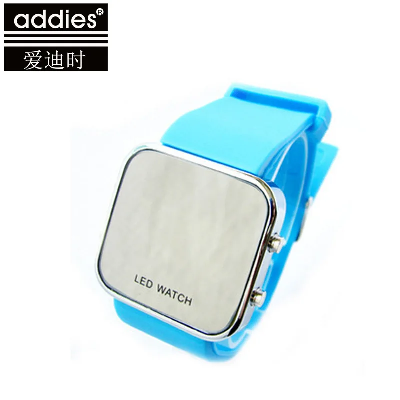 

Addies/ Aidis Trend Square Led Mirror Watch Fashion Hot Sale Silicone Band Men and Women Electronic Watch