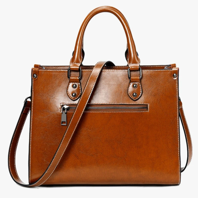 

100% Genuine leather Women handbags 2020 New handbags Cross-border goods Simple handbag Ms. Briefcase Shoulder Messenger