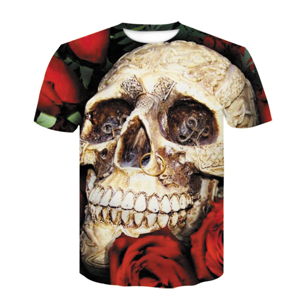 Мужская футболка с коротким рукавом Повседневная 3d-рисунком льва глотания