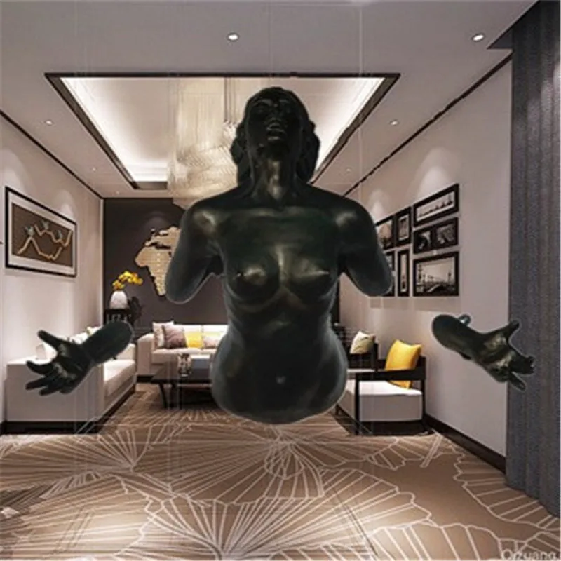 

European Abstraction Sculpture Artwork Beautiful Figure Sculpture Wall Hanging Wall Decoration Bar KTV Metope Home Decor A1470