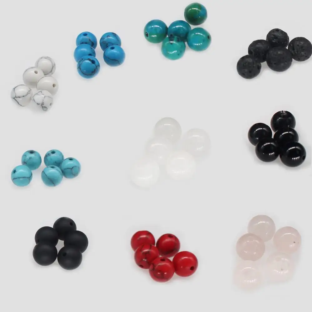 Бусины Из Натурального вулканического камня 10 коробок 150 шт. 8 мм для