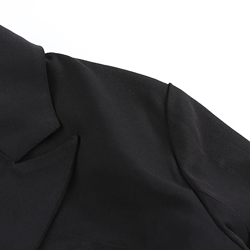 Harajuku Punk Black Cropped Blazer Women Split Long Sleeve Short Jackets Ladies Casual Streetwear Slim Blazer Gothic Coat Autumn