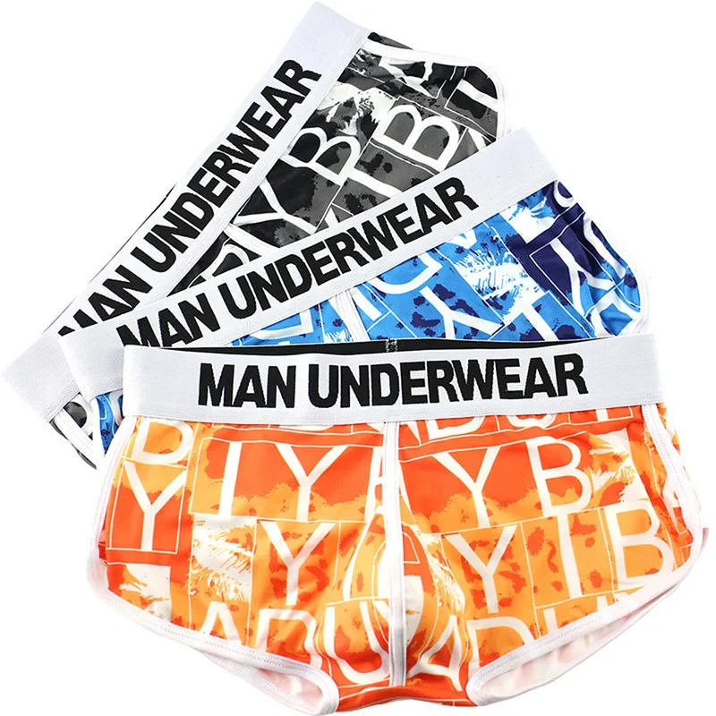 2020 трусы мужские хлопковые дышащие с принтом пикантные боксеры мягкие удобные