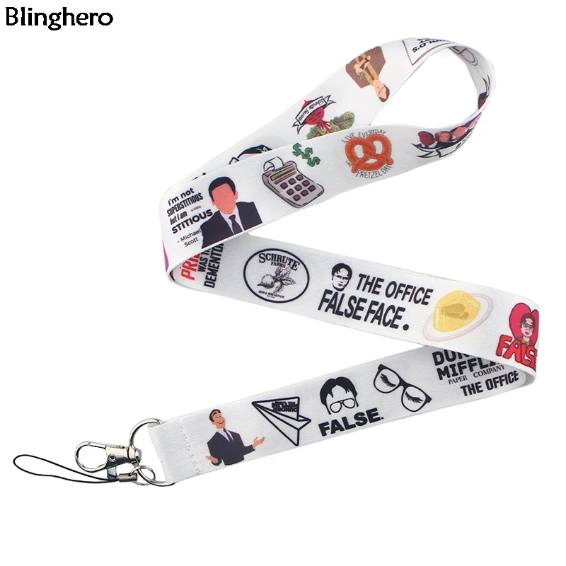 

20pcs/lot Blinghero The Office Lanyards Phone Neck Strap Student Card Hang Rope ID Badge Lanyards Unisex Lanyards BH0173
