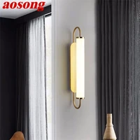 aosong nordic wall light sconces led lamp modern creative design gold fixtures decorative for home corridor