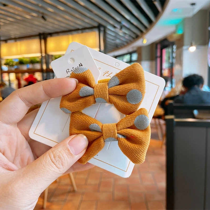 

Kawaii Bowknot Headband Hairpins For Baby Girls Cute Rubber Band Polka Dots Bow Tie Hair Hoops Hair Accessories