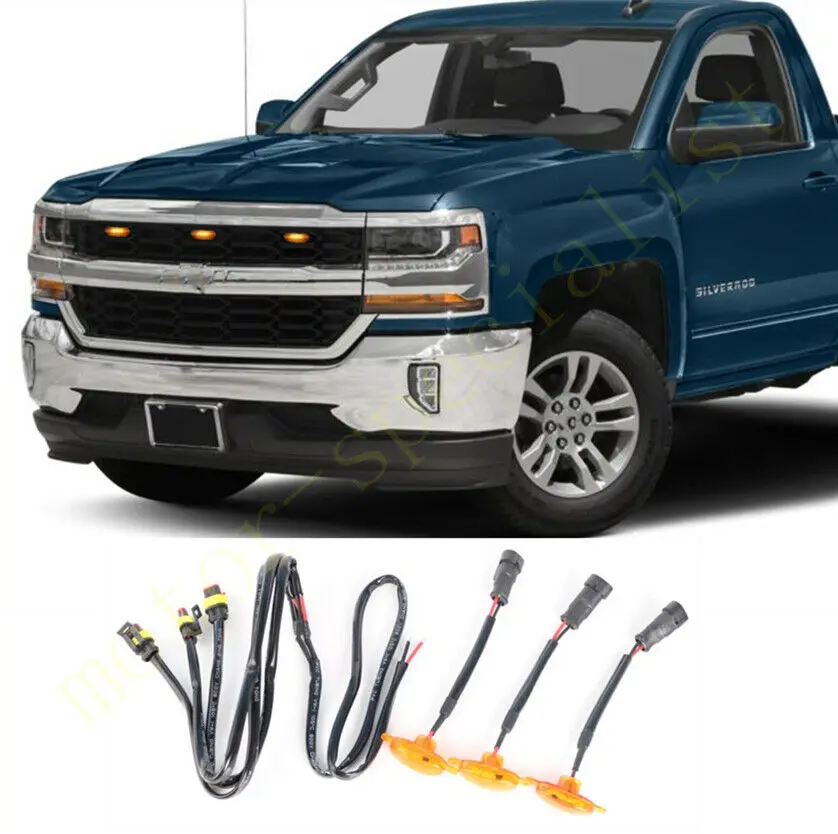 

3x светодиодная передняя решетка радиасветодиодный автомобиля, светодиодный Янтарный светильник в стиле Раптора, декоративный светильник ...