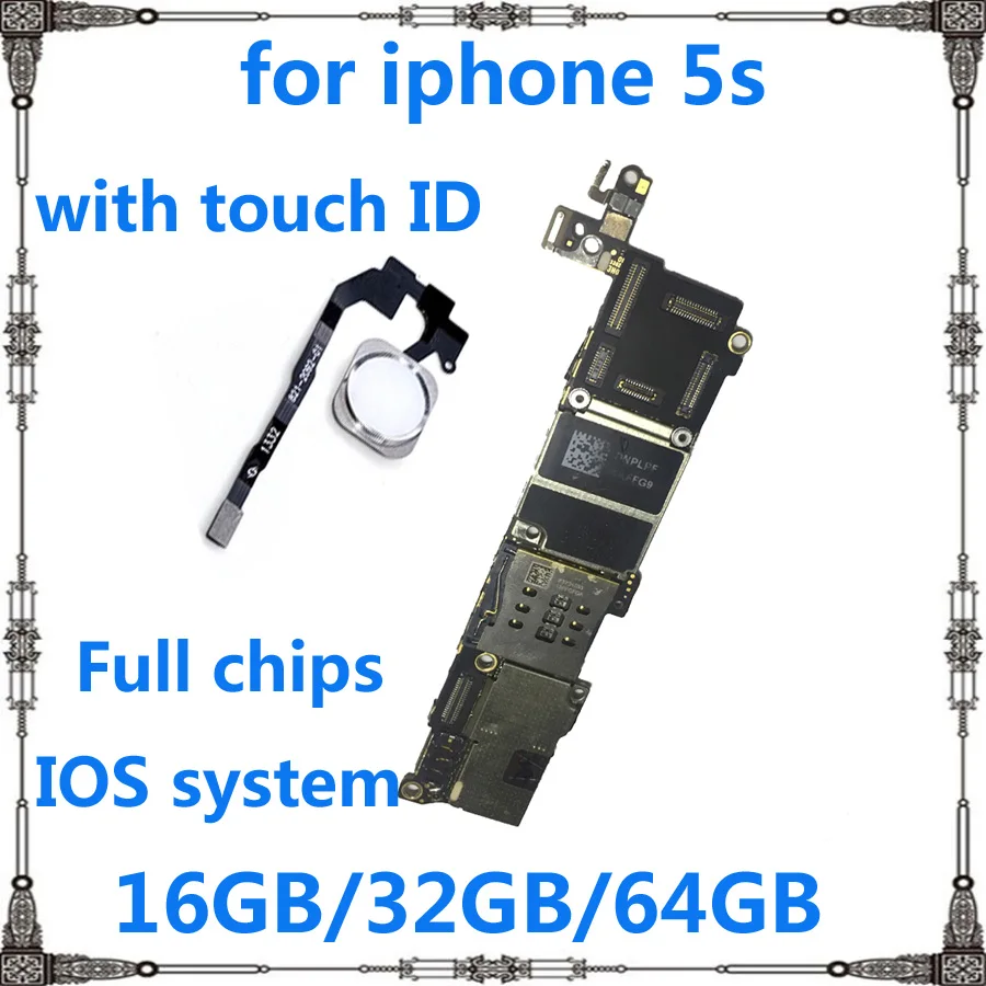 Материнская плата для iphone 5s Clean icloud разблокированная 16 ГБ 32 64 с/без touch ID