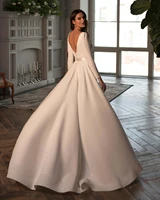 modest long sleeves wedding dresses 2021 high quality satin bride gowns a line saudi arabic customized vestidos de mariee