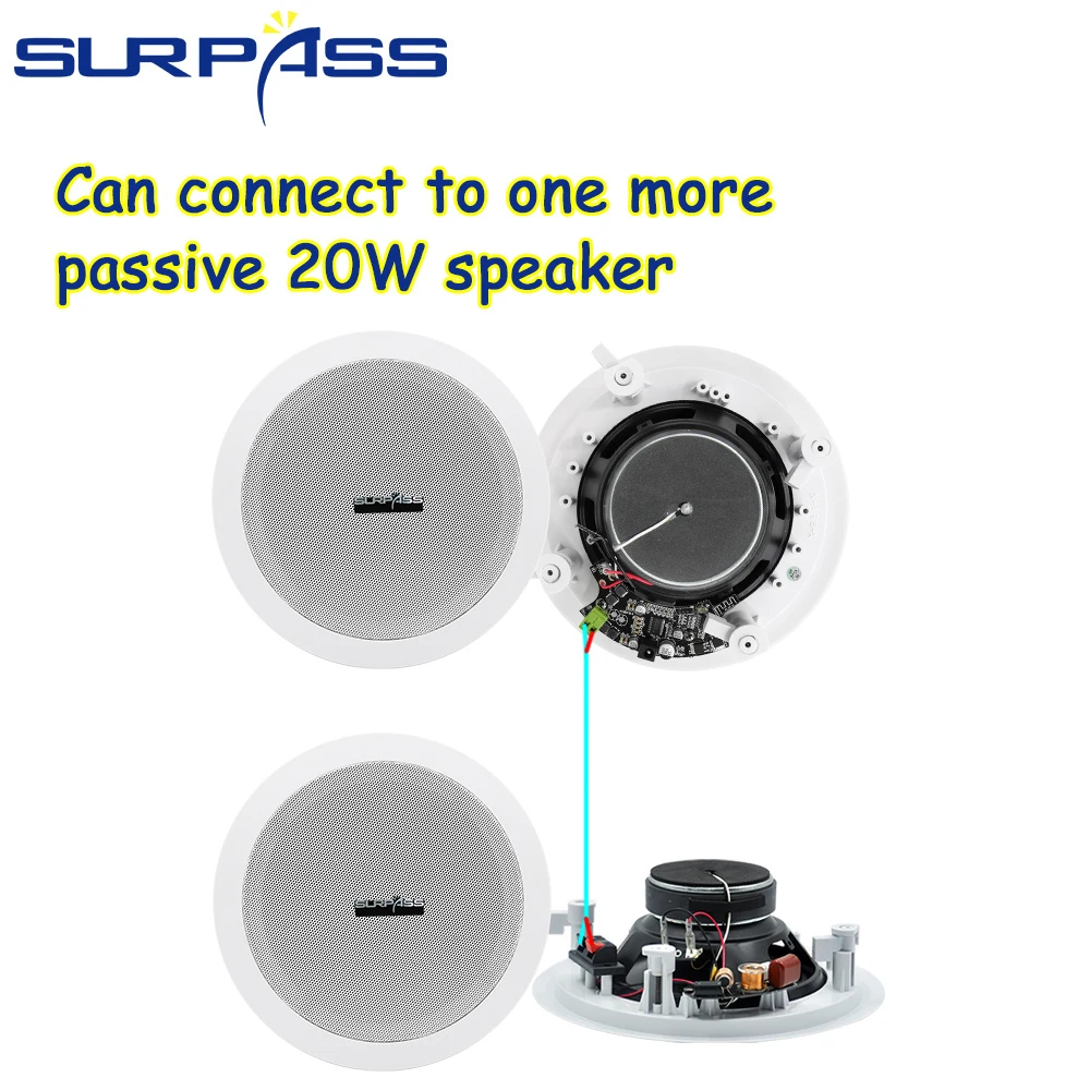 Потолочные Bluetooth колонки для дома 5 25 дюйма 20 Вт аудиосистема громкоговоритель со