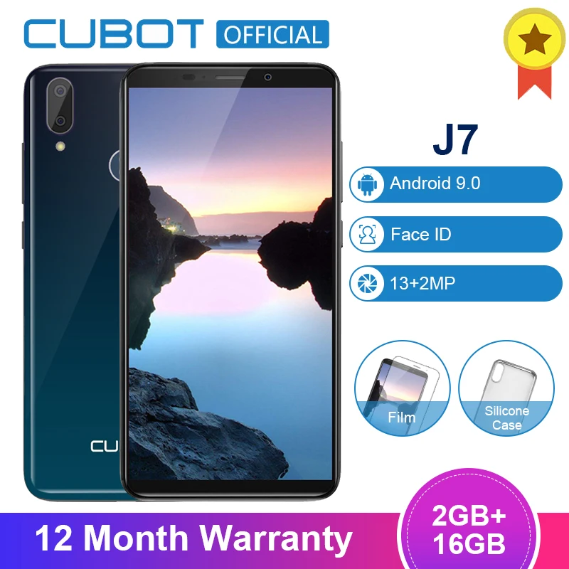 Cubot J7 смартфон с 5 7-дюймовым дисплеем четырёхъядерным процессором MT6580 ОЗУ 2 Гб ПЗУ