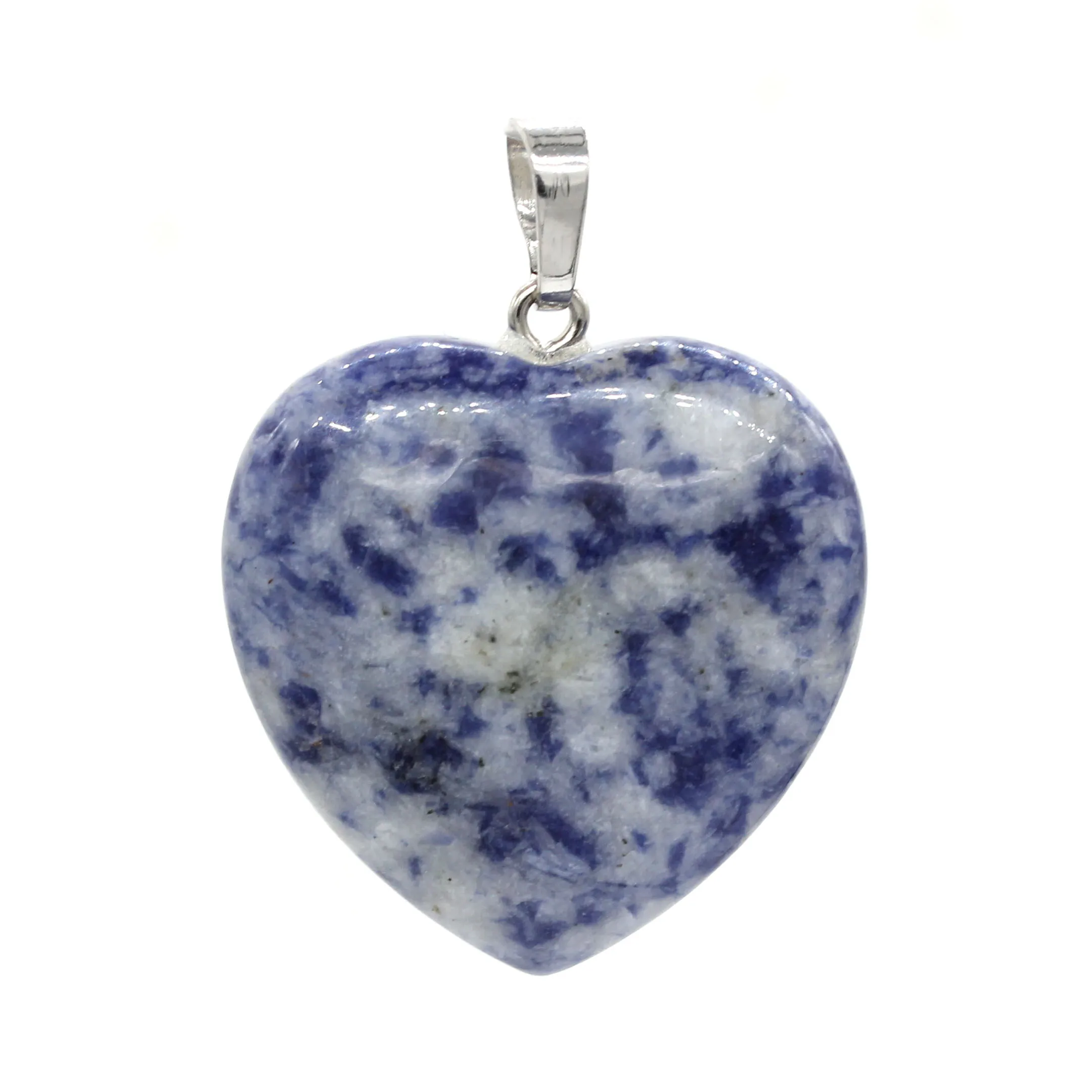 Blue Spot Stone Крафт-с бусинами посеребренный романтический стиль любовь сердце кварцевый камень кулон на День святого Валентина ювелирные изделия - Окраска металла: Blue Spot Stone