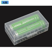 cheap 10pcs ajqq 18650 cr123a 16340 battery box transparent plastic portable carrying case safety box for 2 18650 batteries