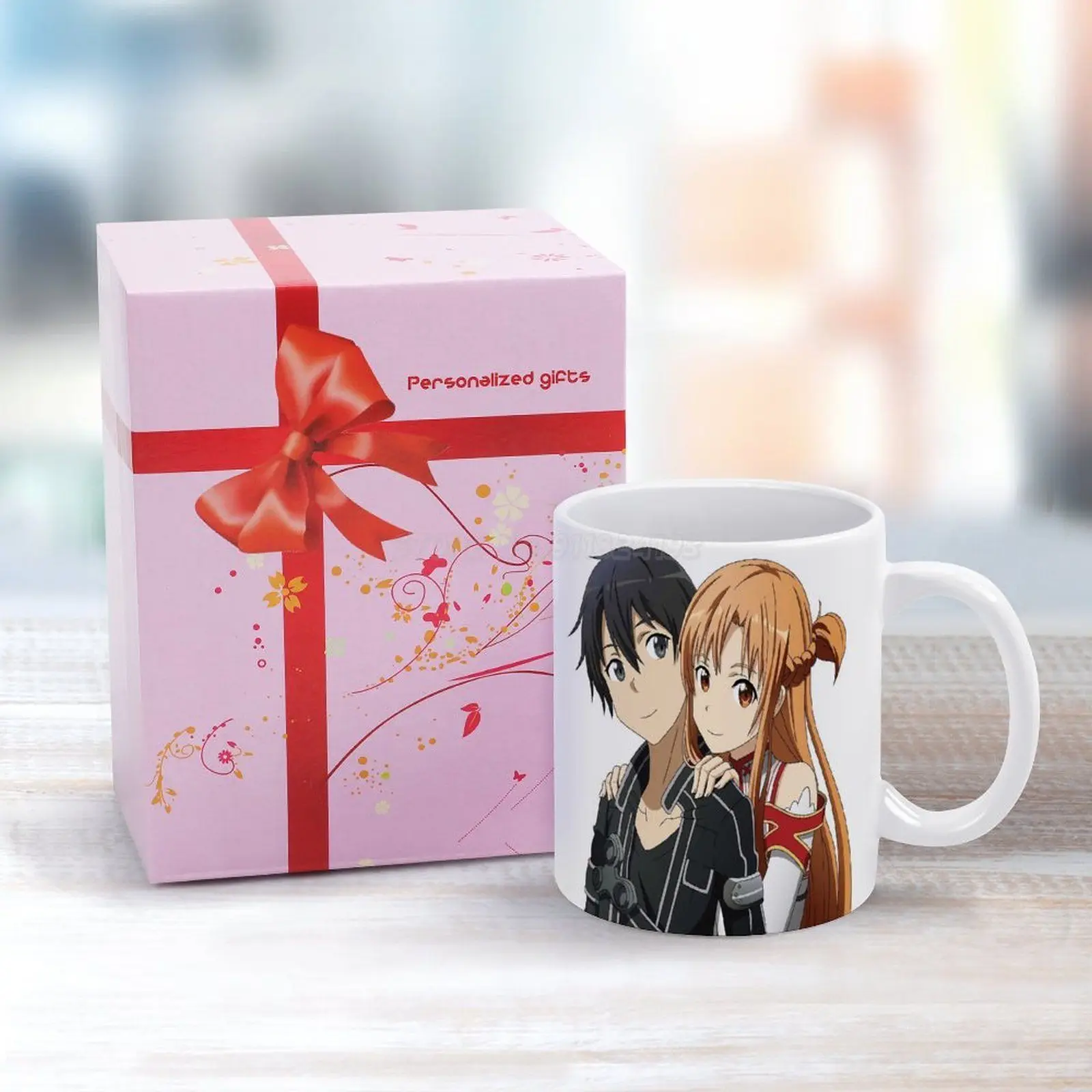 Белая кружка Kirito &amp Asuna 11 унций керамическая чайная чашка кофейный семейный