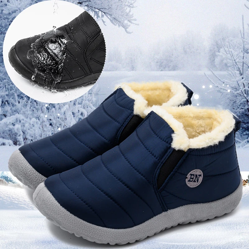 

Rimocy Keep Warm Waterproof Snow Boots Women Soft Bottom Non-slip Plush Winter Botas Mujer Lightweight Comfortable Ankle Boots