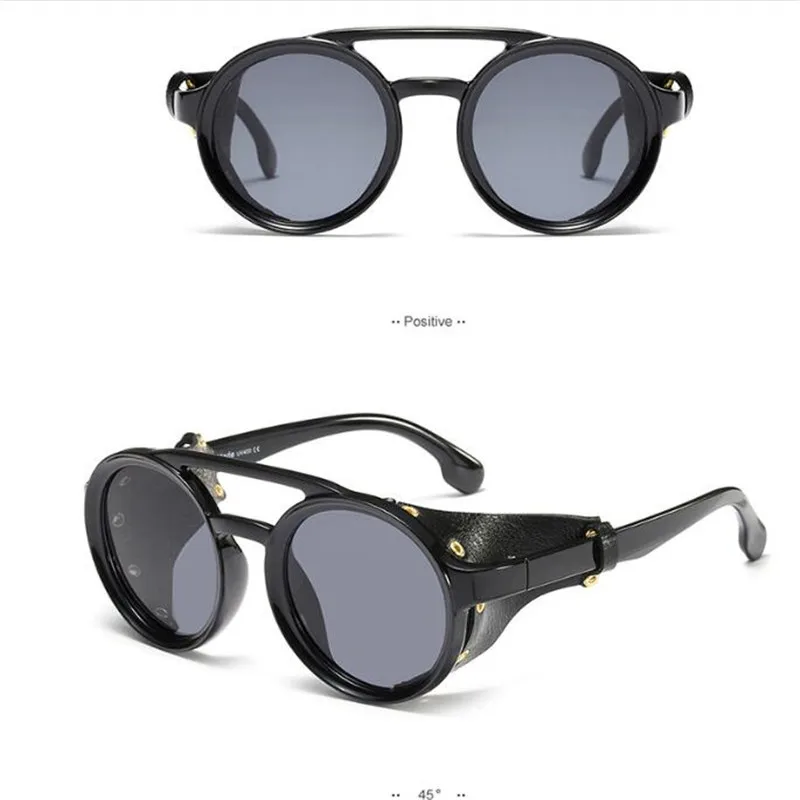

KAPELUS Designer sunglasses Men's round sunglasses Snakeskin modified goggles Gold rivet glasses