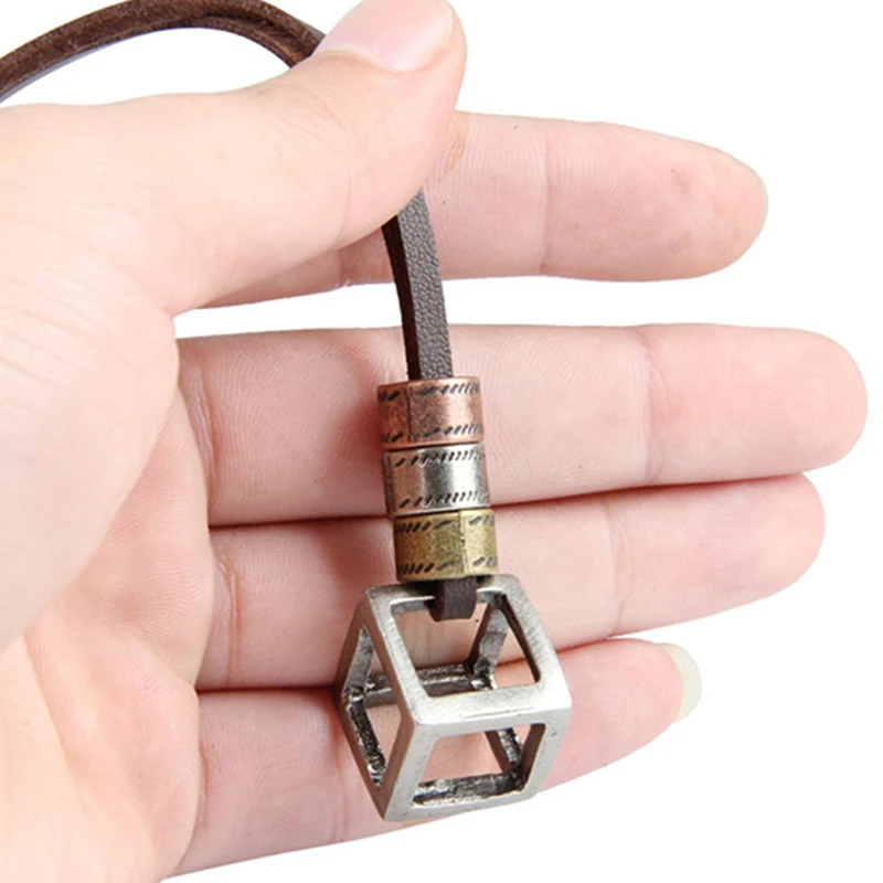 Сплав кожа Подвески мужские ожерелья Панк Винтаж Высокое качество Регулируемая