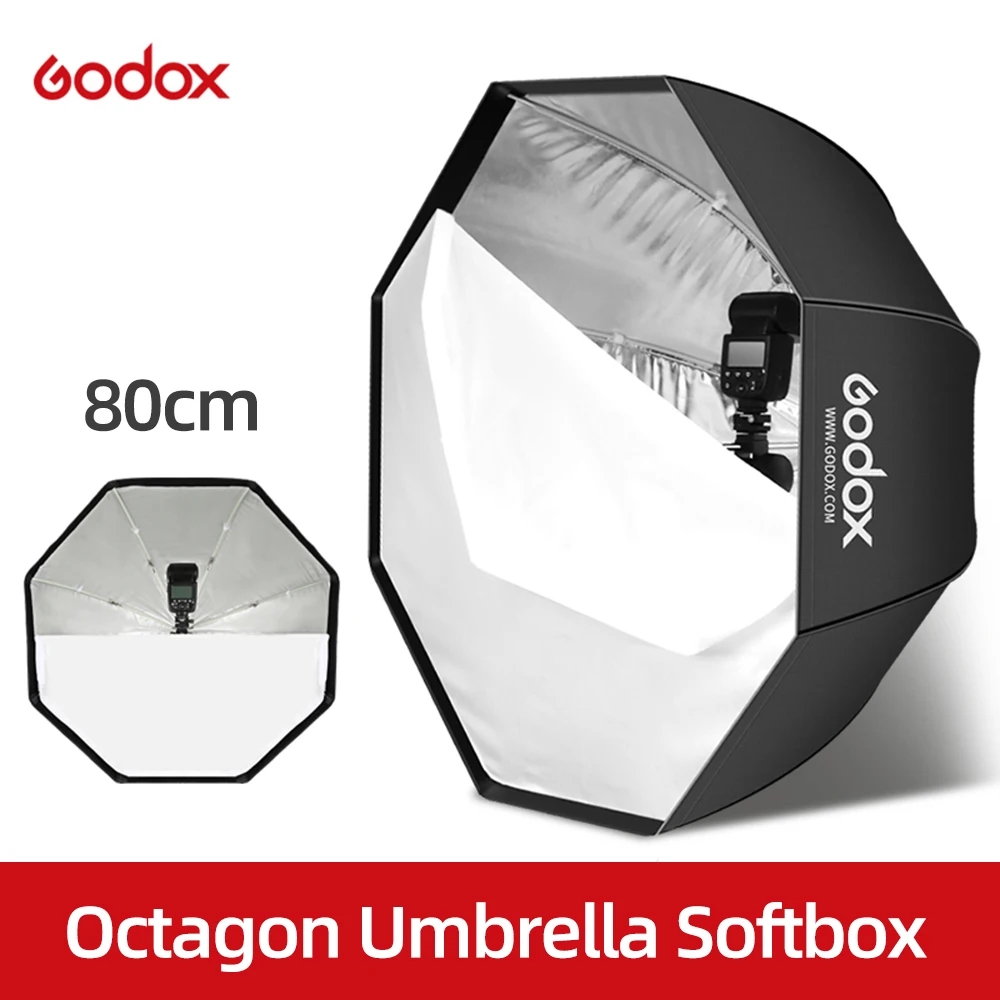 Godox light Softbox 31.5in/80cm Diameter Octagon Brolly Umbrella Photography accessories soft box Reflector for Video Studio