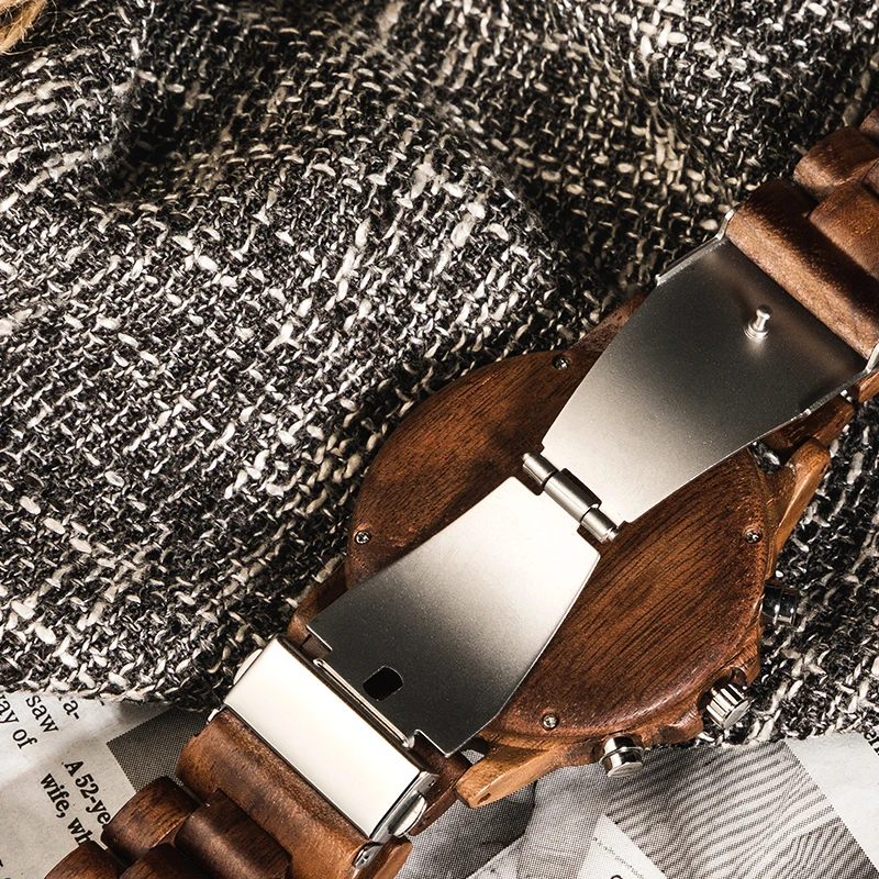 

Wooden Men Watches Relogio Masculino Top Brand Luxury Sports Chronograph Military Watch Great Gift