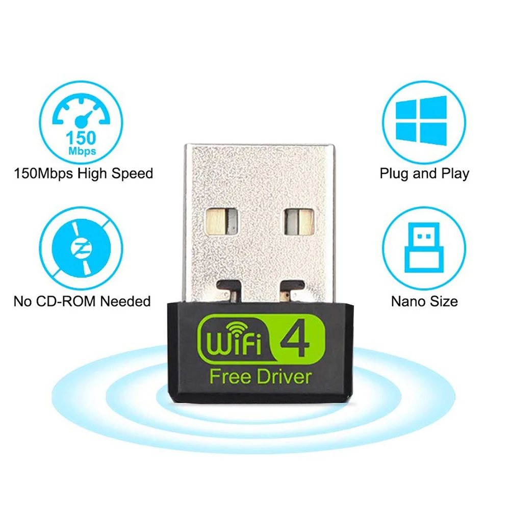 USB WiFi адаптер 150 Мбит/с мини USB2.0 беспроводные сетевые адаптеры Бесплатный CD