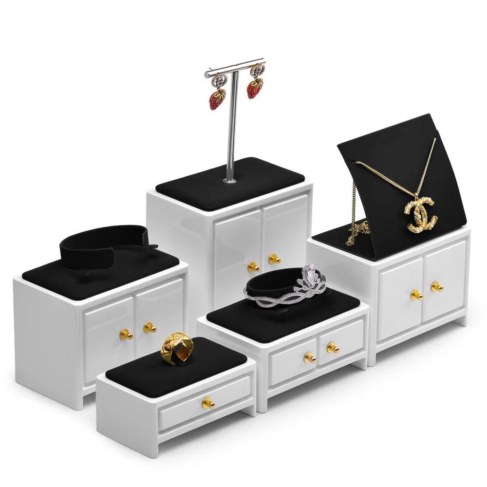 Oirlv Solid Wood Jewelry Display Stand For Ring Earrings Bracelet Pendant Necklace Watch Storage Case Jewelry Organizer Holder