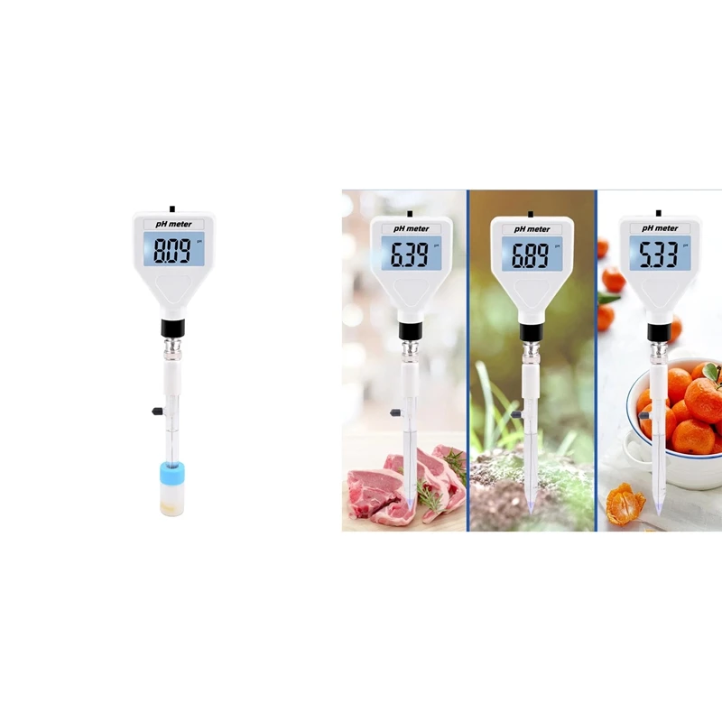

PH Meter Digital Acidity Meter PH Tester Soil Meter Tester with White Backlight for Cheese Meat Soil 40%