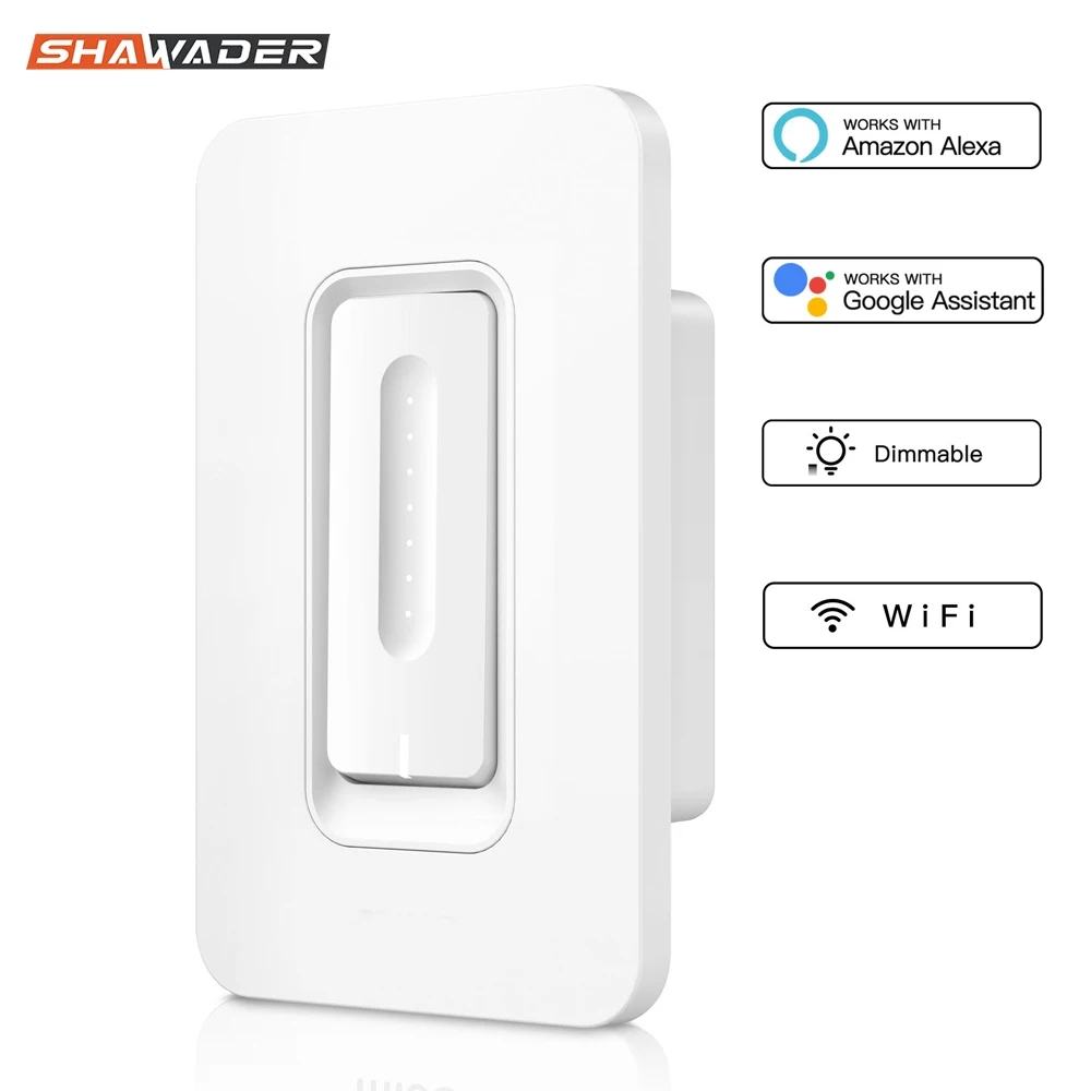 Wifi-патрон, умный свет диммер настенный выключатель стандарт США SmartLife Tuya приложение Дистанционное Голосовое управление Совместимо с Alexa Google Home IFTTT