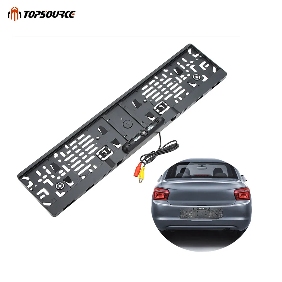 TOPSOURCE With ir lights HD CCD EU Car License Plate Frame camera rear reserve plastic shell material waterproof function | Автомобили и