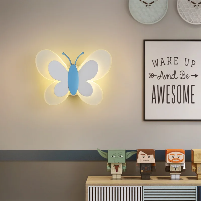 Nordic Macaron Butterfly Led Настенные светильники бра спальня гостиная домашнее украшение