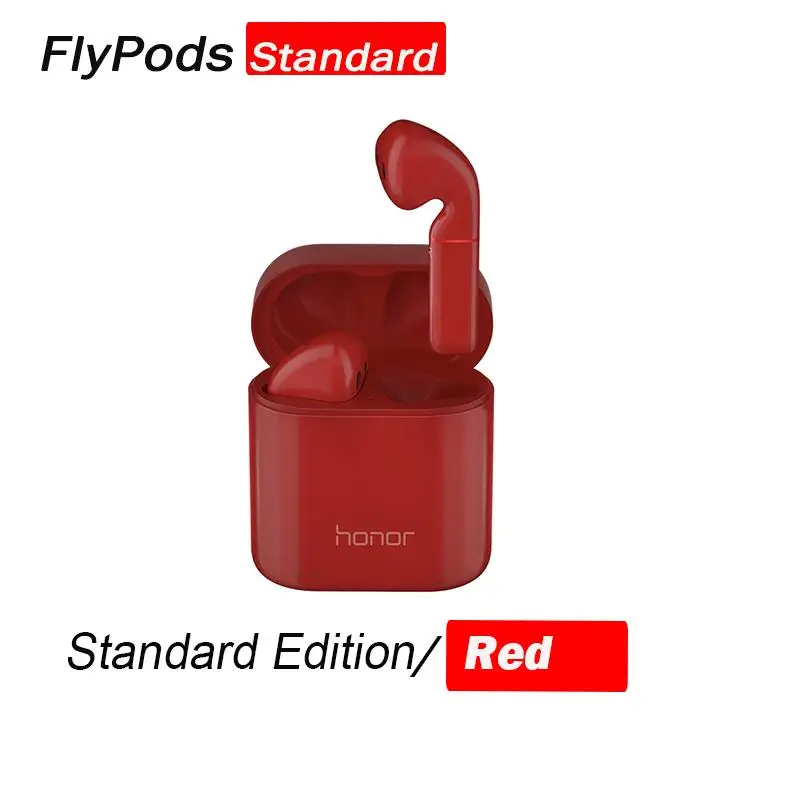 red standard only Honor Flypods/flypods pro Беспроводные сенсорные водонепроницаемые динамические наушники с управлением беспроводным зарядным устройством Bluetooth 5,0 - Цвет: red standard only
