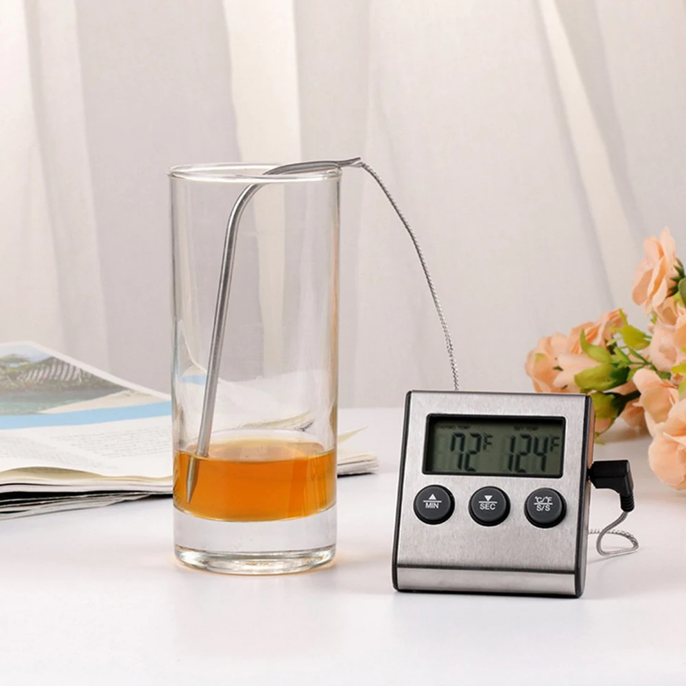 Digital Meat Thermometer Barbecue Food Cooking Probe Steak BBQ Temperature Gauge Tools Kitchen Timer Accessories | Дом и сад
