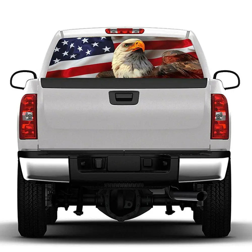 2019 New car Sticker AMERICAN Flag Bald EAGLE warbird FLAG face Rear Window Graphic Decal Truck suv Tail Windshield sticker | Автомобили и