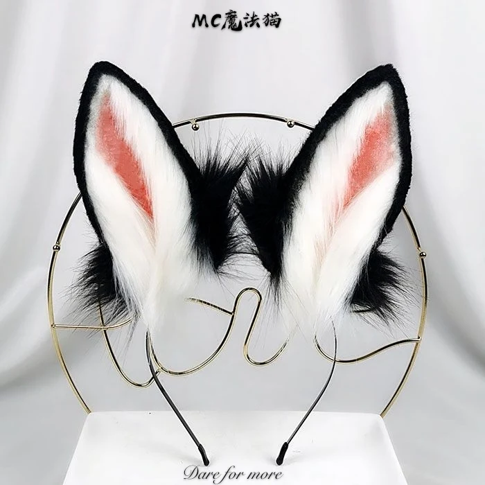 Scottish Fold Rabbit Black Simulation Ear Beast KC Tail Wolf Fox Headband Cosplay | Тематическая одежда и униформа