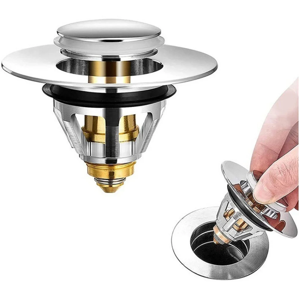 

Universal Copper Pop-up Pop-up Core Basin Drainage Filter Stainless Steel Sink Hair Capture Pressurized Kitchen Bathroom Tools
