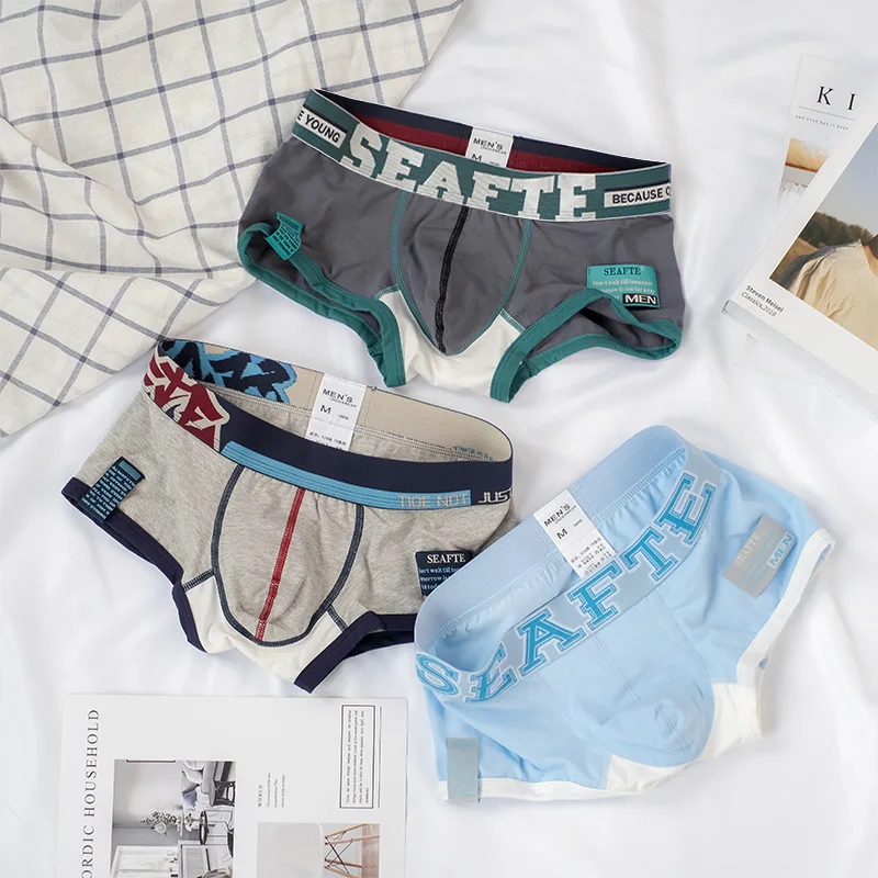 SEAFTE Mens Underwear Boxers Breathable Men Boxers Cotton Low Rise Men Boxer Shorts Panties Printing Sexy Underpants 2020 New