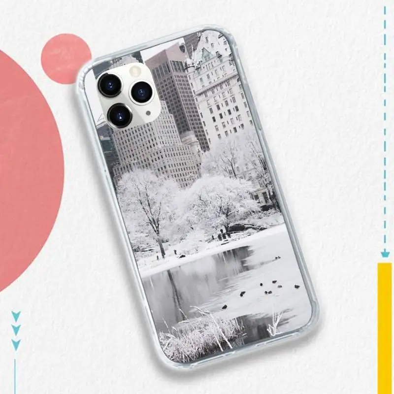 

Winter New York Central building Phone Cases for iPhone 11 12 pro XS MAX 8 7 6 6S Plus X 5S SE 2020 XR