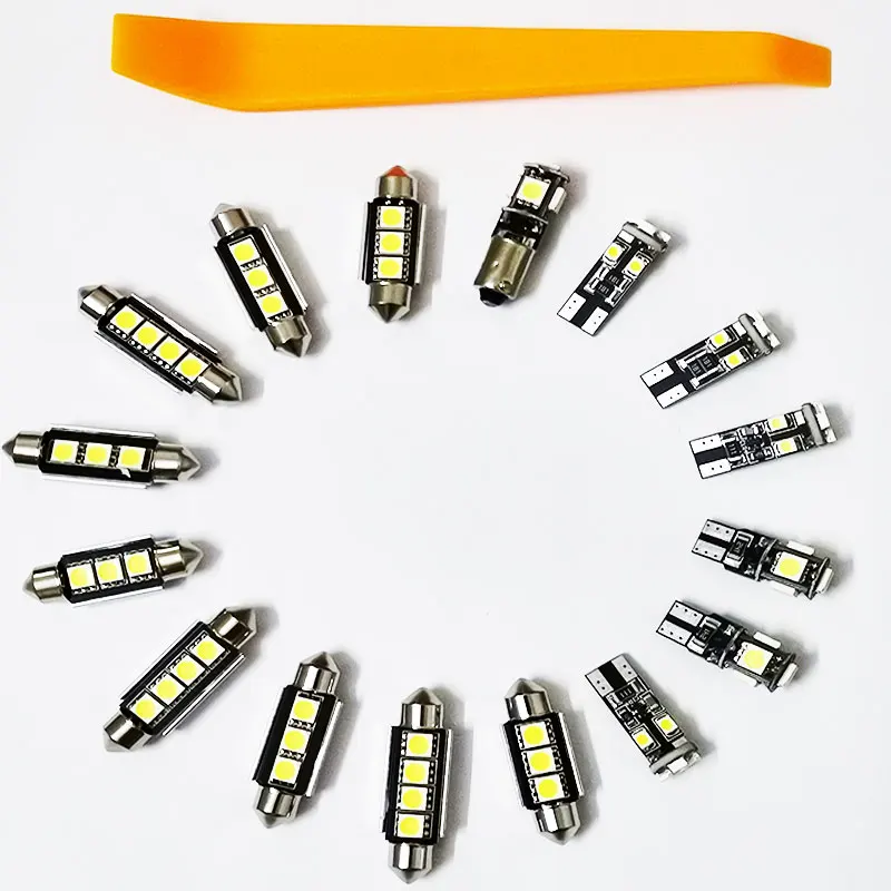 

16Pcs/Set White Car LED Canbus Interior Lighting Lamp Makeup Mirror Pedal Reading lights Package For VW Passat B6 2006-2010