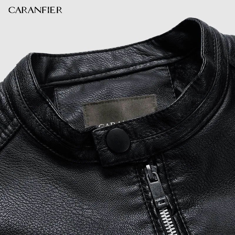 CARANFIER для мужчин s осень зима искусственная кожа мужчины мотоцикл Байкерская
