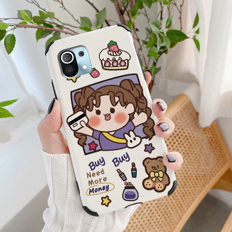 

Gold Little Bear Phone Case For Xiaomi Mi 11 11lite 11i 11Ultra lite Ultra Liquid Silicone Cover