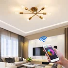 ASCELINA Новый светодиодный умный пульт дистанционного управления Золотое освещение 6 ламп скандинавский потолочный светильник современная люстра спутниковый светильник потолочный светильник
