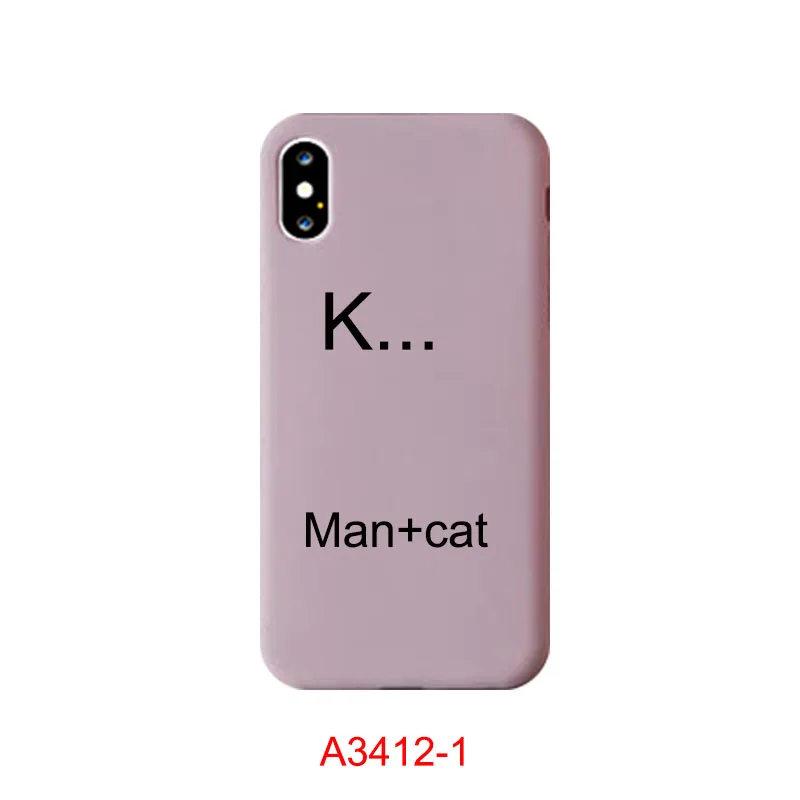 Модный чехол для телефона JAMULAR с буквенным принтом для iPhone X 11 Pro XS MAX X XR 7 6 6s 8 Plus, Матовая Мягкая задняя крышка из ТПУ с изображением кота, чехол