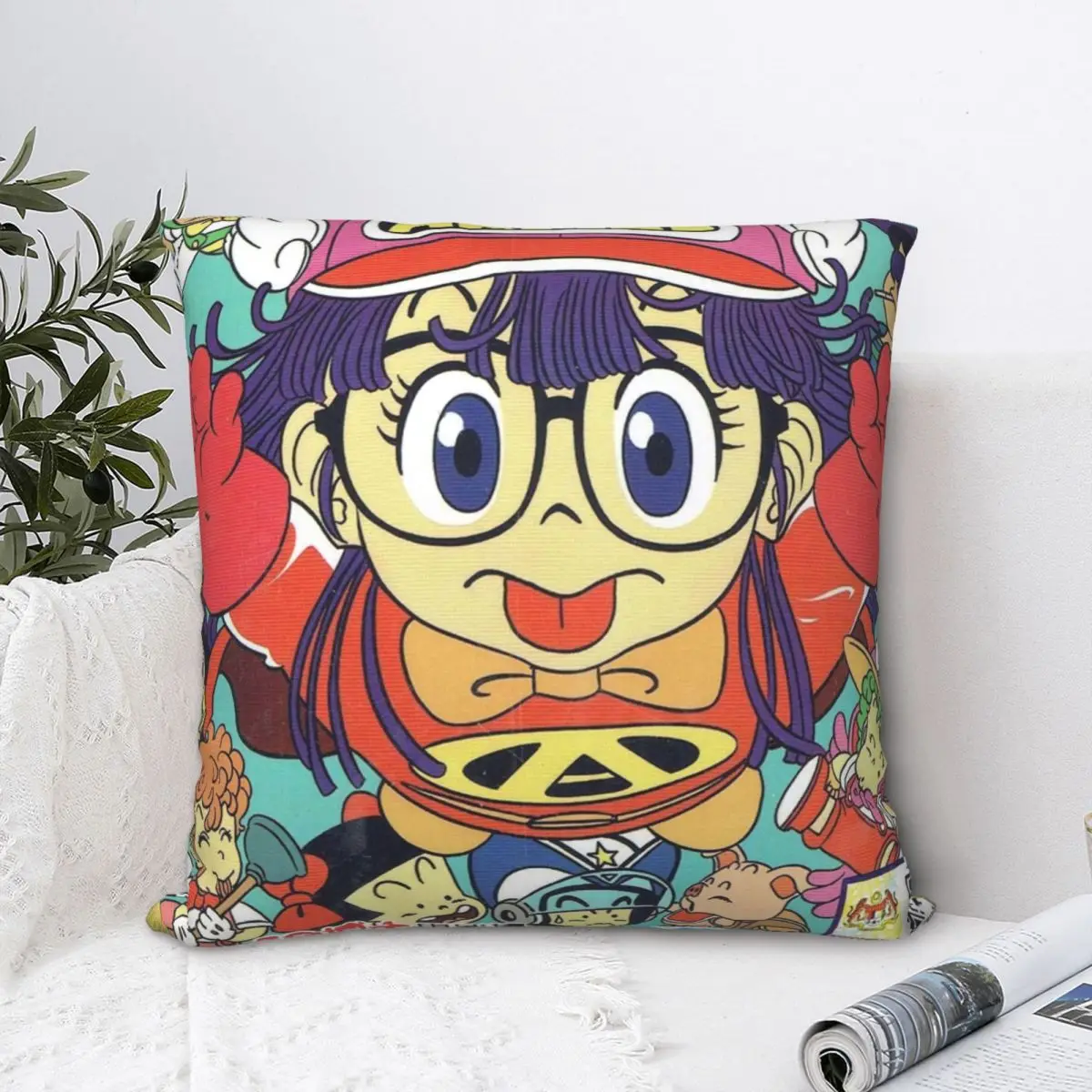 

Dr. Slump Arale Square Pillowcase Cushion Cover Spoof Home Decorative Polyester Pillow Case Bed Nordic 45*45cm