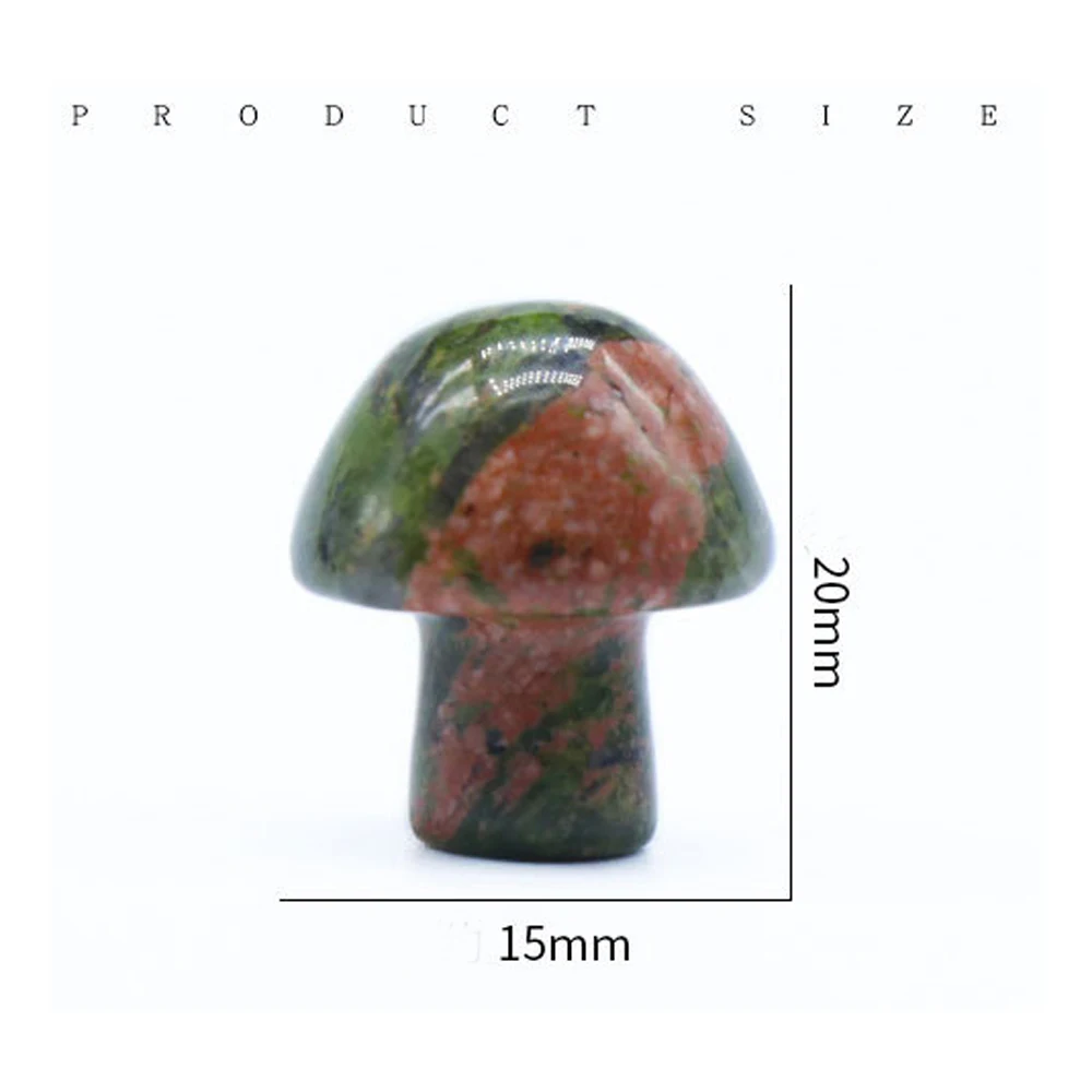 

1pc 20*15mm Carved Decoration Mini Mushroom Statue Room Ornament Trinket Healing Crystal Hand Polished Gift Natural Stones