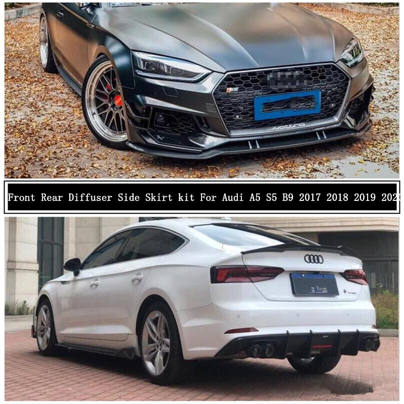Для Audi A5 S5 RS5 B9 2017 2018 2019 2020 углеродное волокно передний задний бампер диффузор губа