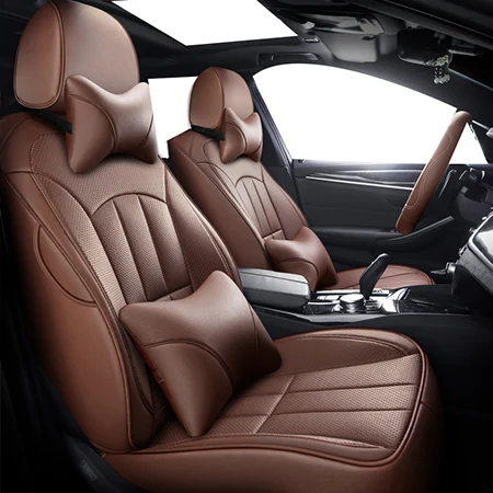 Brown luxury Передняя+ задняя) Специальный кожаный чехол для сидения автомобиля Tesla все модели S Tesla X автомобильные аксессуары Стайлинг автомобиля - Название цвета: Brown luxury