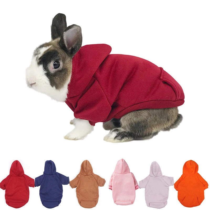 Rabbit Autumn and Winter Warm Sweater Bunny Pocket Two-legged Clothes Adult Go Out Photo Accessories Small Pet Supplies | Дом и сад